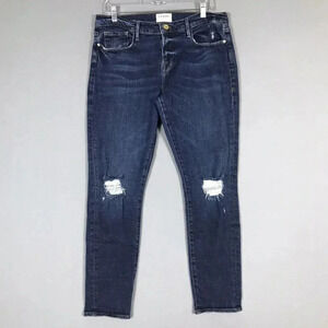 FRAME Le Garcon Size 31 Ankle Slim Boyfriend Jeans Mid Rise Distressed Crop